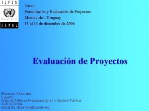 Curso Formulacin y Evaluacin de Proyectos Montevideo Uruguay