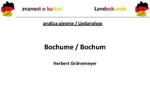 znanost o kulturi Landeskunde analiza pjesme Liedanalyse Bochume
