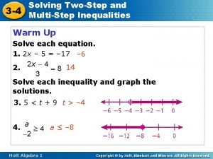 Two step inequalities solver