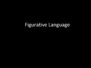 Figurative Language Metaphor describes something as something else