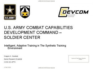 APPROVED FOR PUBLIC RELEASE U S ARMY COMBAT