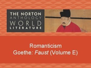 Romanticism in faust