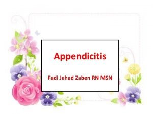 Pathophysiology of appendicitis