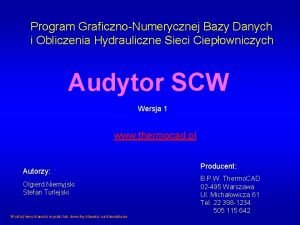 Program GraficznoNumerycznej Bazy Danych i Obliczenia Hydrauliczne Sieci