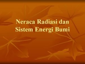 Neraca radiasi adalah