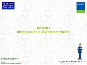 Unidad I Introduccin a la Administracin Principios de