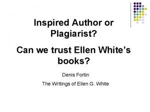 Ellen g white plagiarism