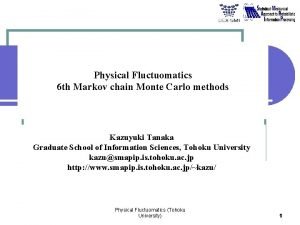 Physical Fluctuomatics 6 th Markov chain Monte Carlo