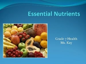 Food nutrients meaning