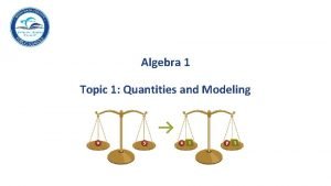 Quantities and modeling algebra 1