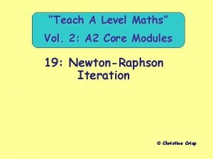 Teach A Level Maths Vol 2 A 2