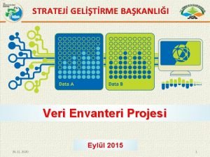 STRATEJ GELTRME BAKANLII Veri Envanteri Projesi Eyll 2015