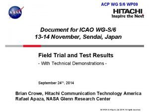 ACP WG S6 WP 09 Document for ICAO