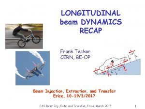 LONGITUDINAL beam DYNAMICS RECAP Frank Tecker CERN BEOP