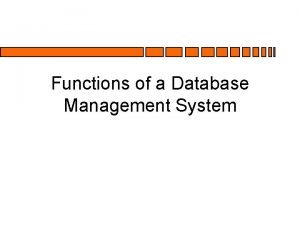 Function of dbms
