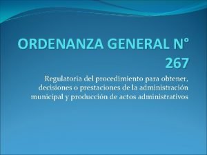 Ordenanza general 267