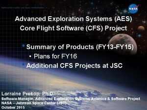 National Aeronautics and Space Administration Advanced Exploration Systems