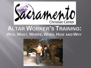 Altar workers training manual pdf