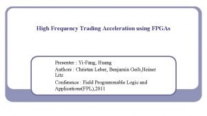 Fpga high frequency trading