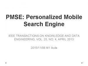 Personalised mobile search engine