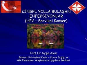 CNSEL YOLLA BULAAN ENFEKSYONLAR HPV Servikal Kanser Prof