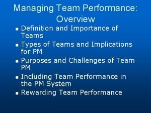 Team performance definition