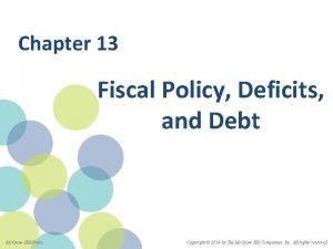 Chapter 13 Fiscal Policy Deficits and Debt Mc