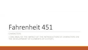 Fahrenheit 451 character chart