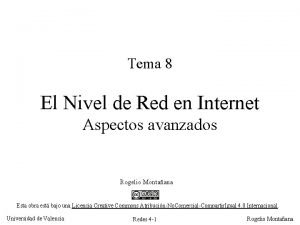 Tema 8 El Nivel de Red en Internet