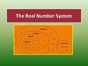 The real number system