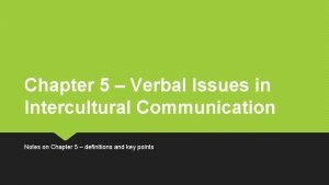 Intercultural communication notes