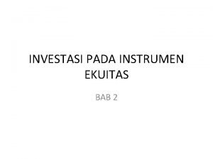 Investasi pada instrumen ekuitas