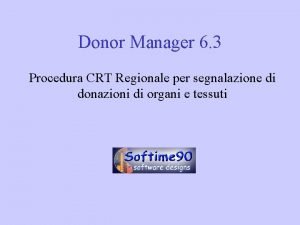 Donor manager trapianti