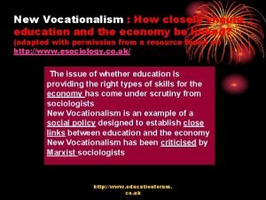 New vocationalism sociology definition New vocationalism sociology definition