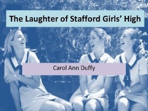The laughter of stafford girls' high poem analysis