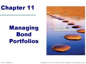 Managing bond portfolios
