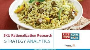 SKU Rationalization Research STRATEGY ANALYTICS VARIETY FLAVORS SKU