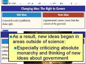 What were the effects of the scientific revolution?
