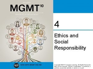 4 Ethics and Social Responsibility Copyright 2017 Cengage