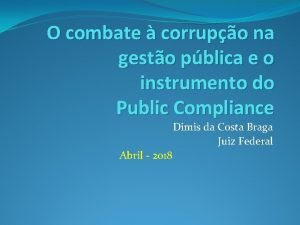 O combate corrupo na gesto pblica e o