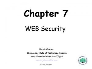 Web security considerations