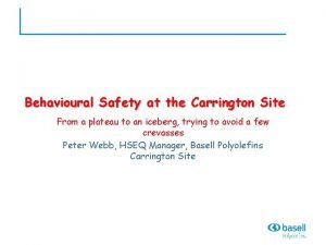 Behavioural Safety at the Carrington Site From a