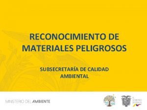 Reconocimiento de materiales peligrosos