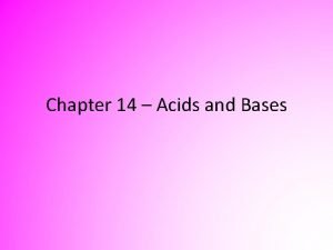 History of acids and bases