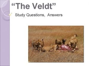 The veldt study guide