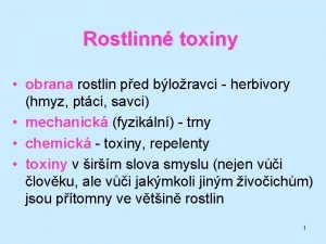 Rostlinn toxiny obrana rostlin ped bloravci herbivory hmyz