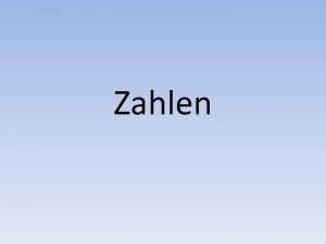 Zahlen Zahlen von 1 bis 20 1 eins