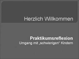 Praktikumsreflexion Praktikumsreflexion