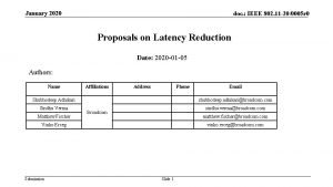 January 2020 doc IEEE 802 11 200005 r