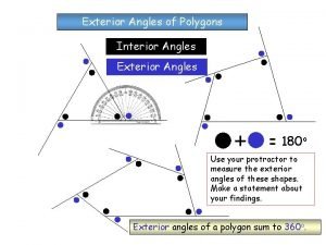 Exterior Angles of Polygons Interior Angles Exterior Angles